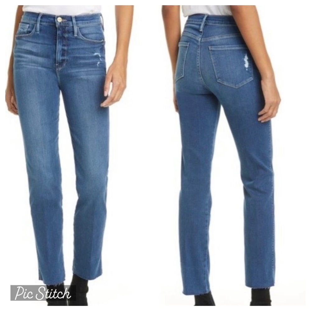 frame le sylvie slender straight jeans